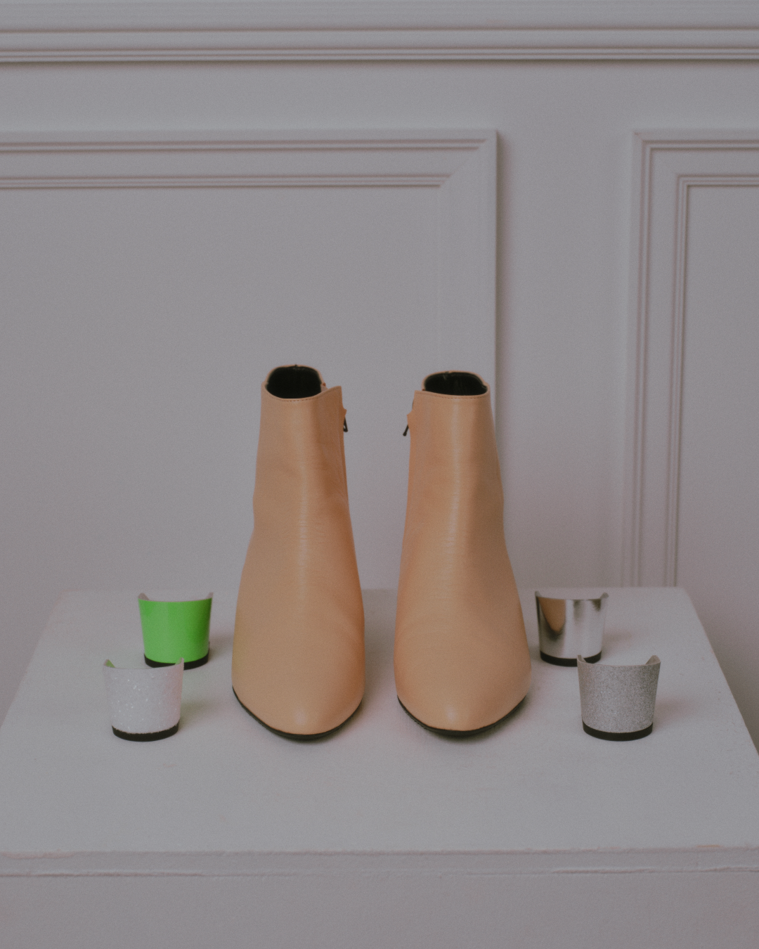 ヒールを着せ替えできるブーツ/オレンジ