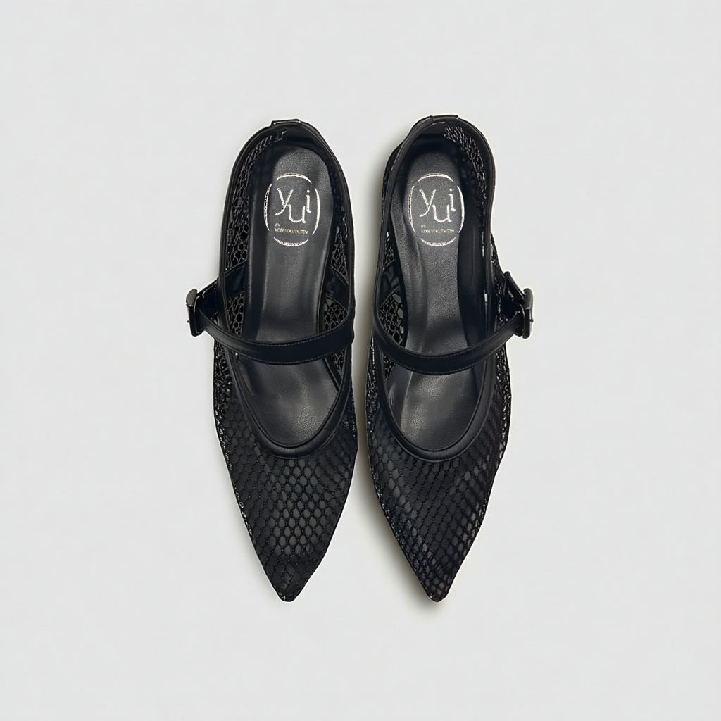 メッシュポインテッドメリージェーン-ブラック