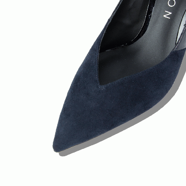 GRACE Suede×Patent Midnight Blue