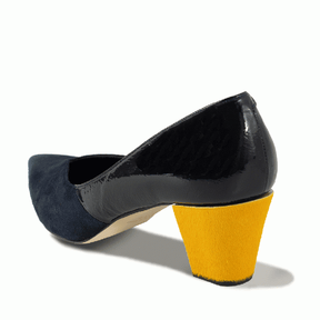 GRACE Suede×Patent Midnight Blue