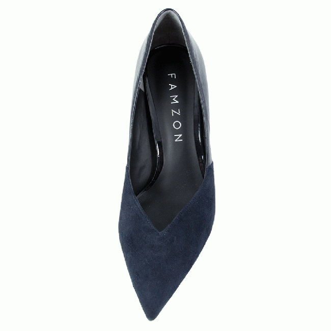 GRACE Suede×Patent Midnight Blue