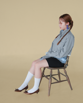 メタリックリボンポインテッドパンプス-ブロンズ