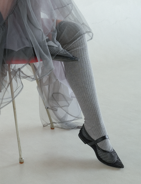 メッシュポインテッドメリージェーン-ブラック