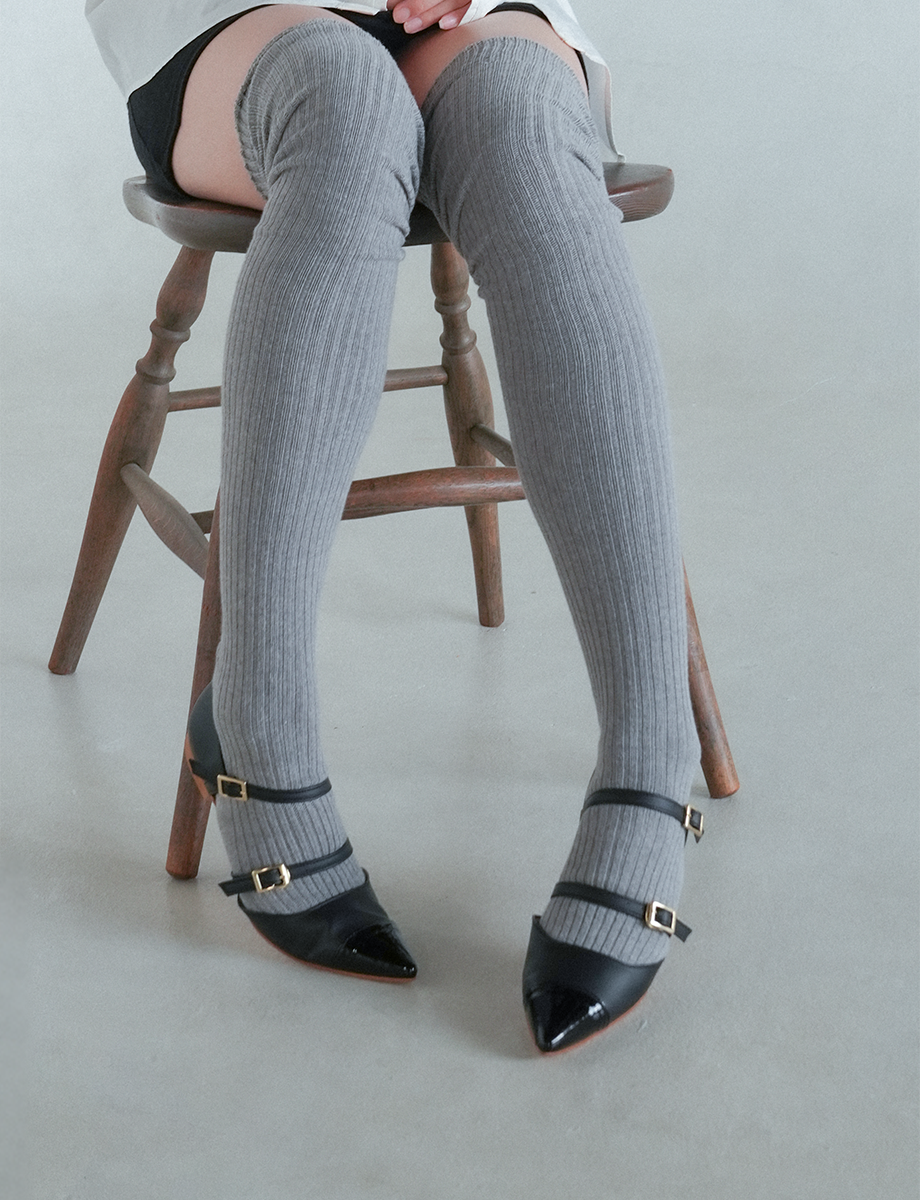 ダブルストラップセパレートフラット/ブラック