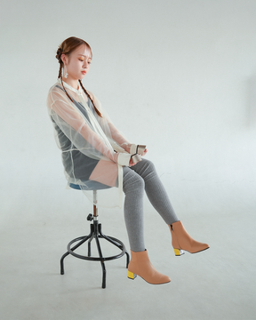 ヒールを着せ替えできるブーツ/キャメル