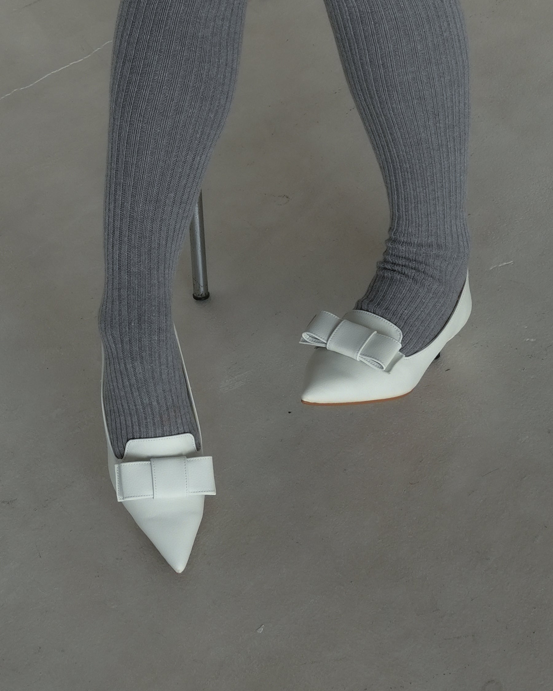 オペラリボンパンプス-ホワイト