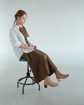 ヒールを着せ替えできるブーツ/キャメル